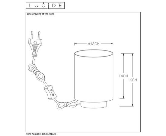 Настольная лампа Lucide Suzy 45588/01/30, изображение 3