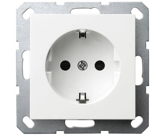 Розетка SHUKO Jasmart с защитными шторками 16A 250V 2P+T белый глянцевый G5501W