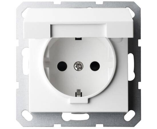 Розетка SHUKO Jasmart с крышкой с защитными шторками 16A 250V 2P+T белый глянцевый G5505W