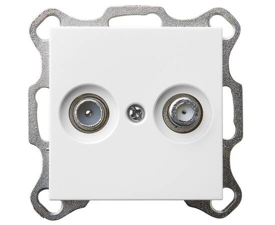 Розетка TV-FM Jasmart оконечная с накладкой белый глянцевый G6204W