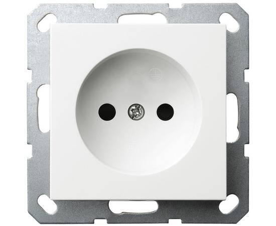 Розетка без заземления Jasmart с защитными шторками 16A 250V 2P белый глянцевый G5503W