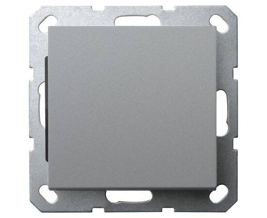 Выключатель одноклавишный Jasmart в комплекте с накладкой 10A 250V цвет алюминий G3011S