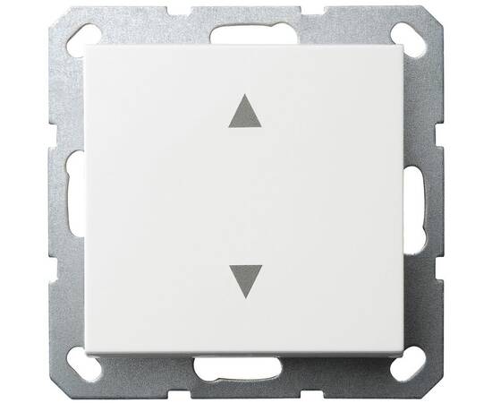 Выключатель одноклавишный Jasmart для жалюзи/штор в комплекте с накладкой 10A 250V белый глянцевый G