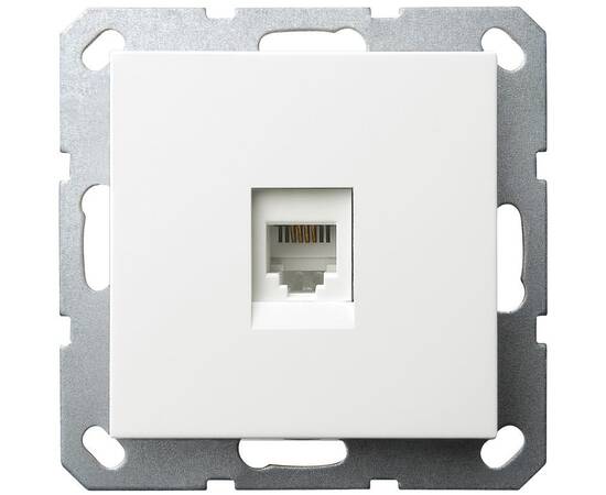 Интернет розетка Jasmart разъем RJ45 с накладкой белый глянцевый G6105W