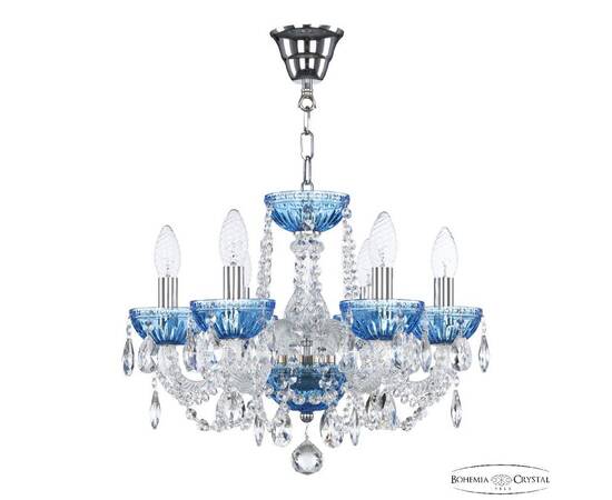 Подвесная люстра Bohemia Ivele Crystal 5402/6/141 Ni Aquamarine/M-1G