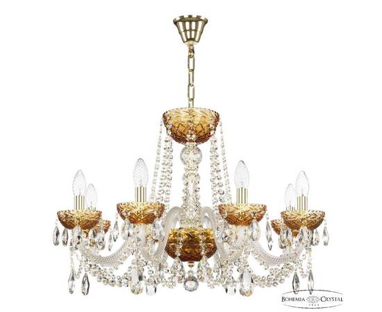 Подвесная люстра Bohemia Ivele Crystal 5402/8/240 G Amber/M-1F