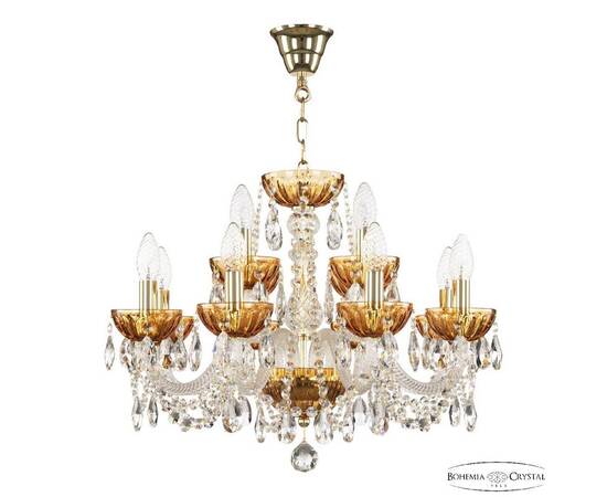 Подвесная люстра Bohemia Ivele Crystal 5402/8+4/195 G Amber/M-1H