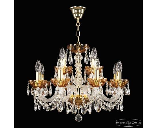 Подвесная люстра Bohemia Ivele Crystal 5402/8+4/195 G Amber/M-1H, изображение 2