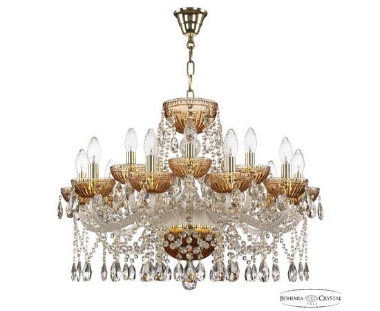 Подвесная люстра Bohemia Ivele Crystal 5413/10+5/240 G Amber/M-1G
