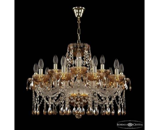 Подвесная люстра Bohemia Ivele Crystal 5413/10+5/240 G Amber/M-1G K721, изображение 2
