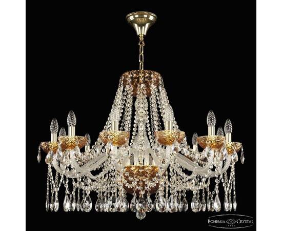Подвесная люстра Bohemia Ivele Crystal 5413/12/300 G Amber/M-1F