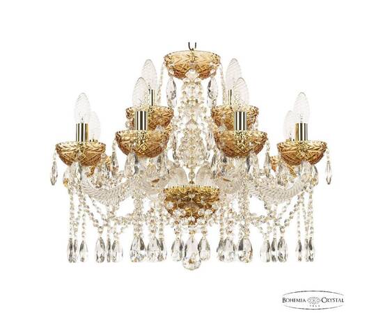 Подвесная люстра Bohemia Ivele Crystal 5413/8+4/200 G Amber/M-1F