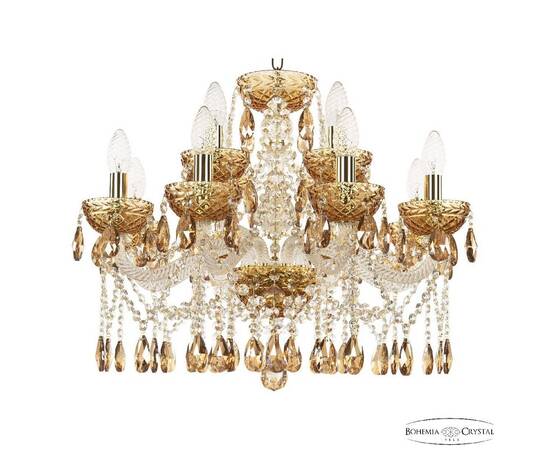 Подвесная люстра Bohemia Ivele Crystal 5413/8+4/200 G Amber/M-1F K777