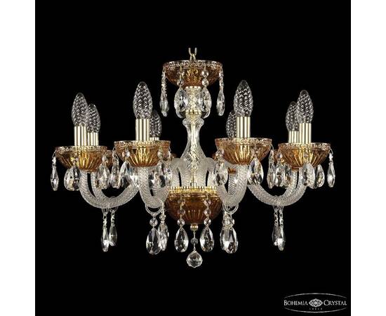 Подвесная люстра Bohemia Ivele Crystal 5417/8/195 G Amber/M-1G