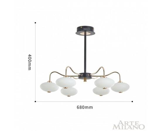 Люстра на штанге Arte Milano Neapolis 273908/6 BK/GD, изображение 3