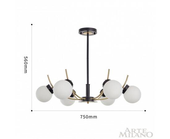 Люстра на штанге Arte Milano Neapolis 276169/6 BK/GD, изображение 3