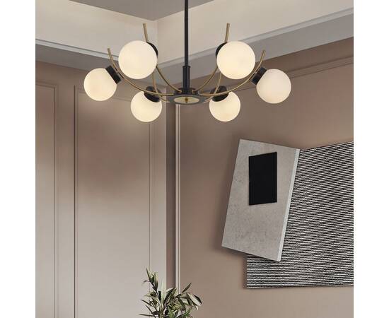 Люстра на штанге Arte Milano Neapolis 276169/6 BK/GD, изображение 8