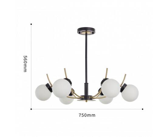 Люстра на штанге Arte Milano Neapolis 276169/6 BK/GD, изображение 12