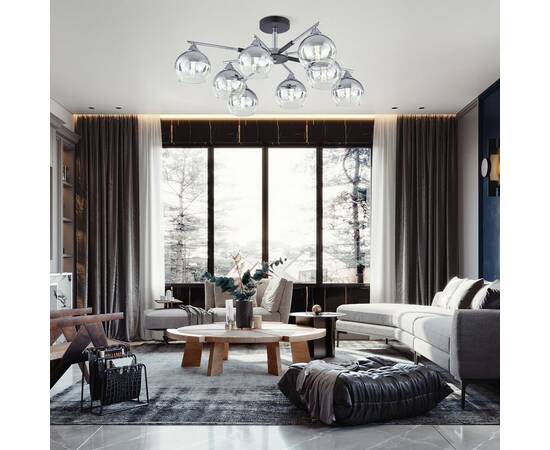 Люстра на штанге Arte Milano Napoli 339354/8 CR+BK, изображение 2