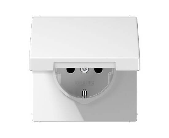 Розетка 2K+З с крышкой Jung LS1520BFKLWW