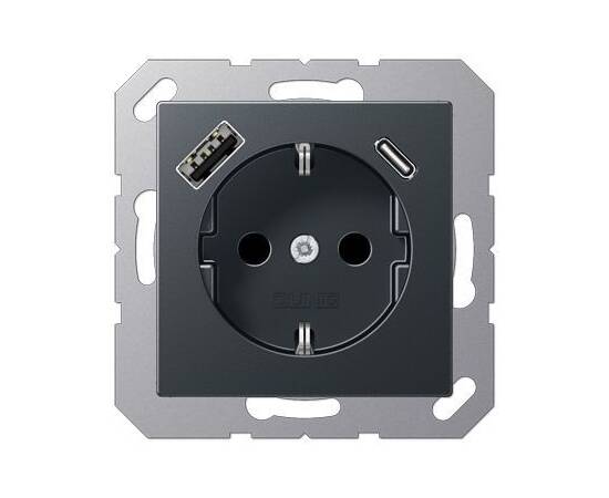 Розетка 2K+З USB Typ AC Jung A1520-15CAANM