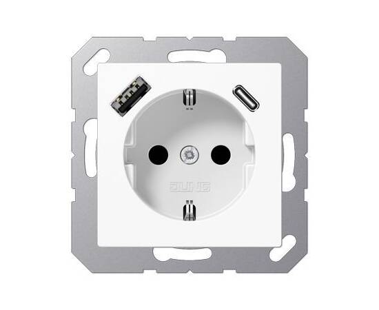 Розетка 2K+З USB Typ AC Jung A1520-15CAWW