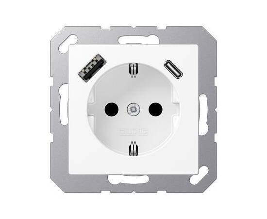 Розетка 2K+З Jung A1520-15CAWWM