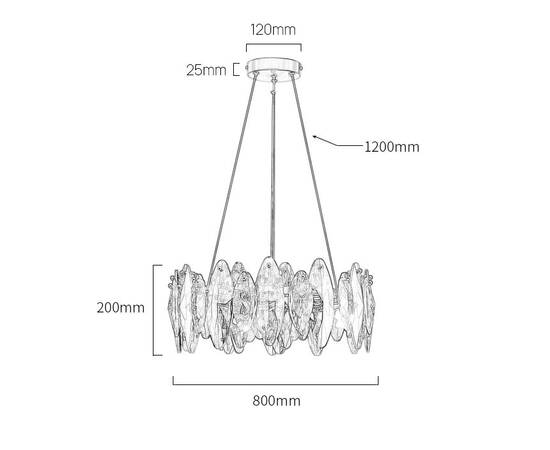 Подвесная люстра Delight Collection MT8980-10H brass, изображение 7