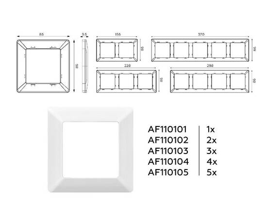 Рамка пятиместная Ambrella Volt Line AF110105, изображение 4