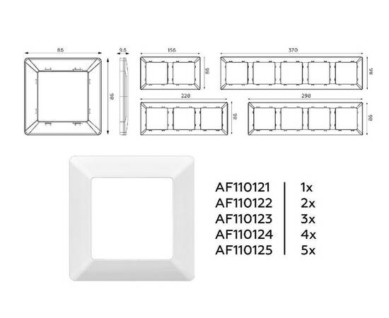 Рамка одноместная Ambrella Volt Line AF110121, изображение 5