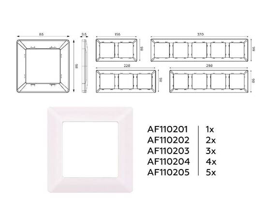 Рамка одноместная Ambrella Volt Line AF110201, изображение 5