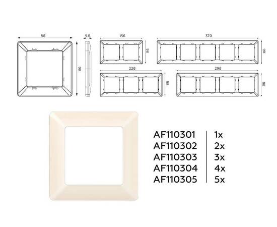Рамка двухместная Ambrella Volt Line AF110302, изображение 4
