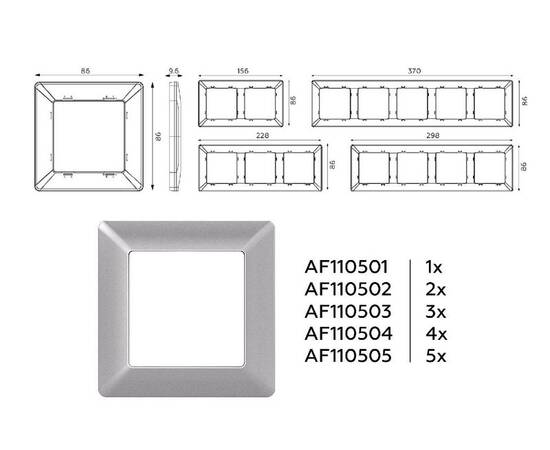 Рамка четырехместная Ambrella Volt Line AF110504, изображение 4