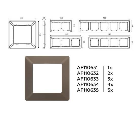 Рамка пятиместная Ambrella Volt Line AF110635, изображение 4