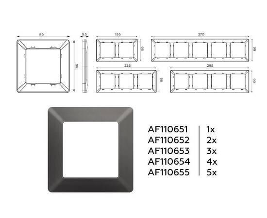 Рамка пятиместная Ambrella Volt Line AF110655, изображение 4