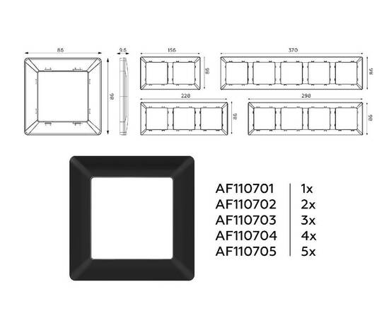 Рамка четырехместная Ambrella Volt Line AF110704, изображение 4