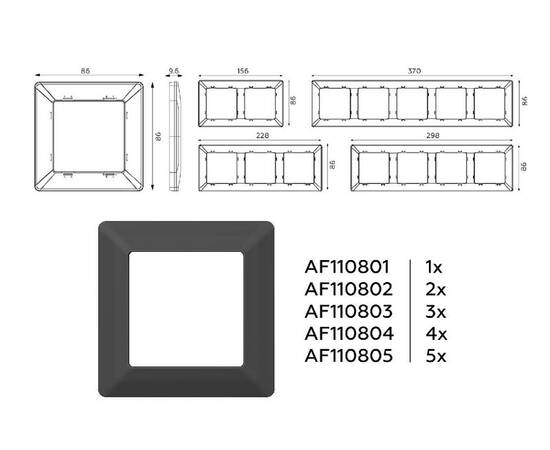Рамка четырехместная Ambrella Volt Line AF110804, изображение 4