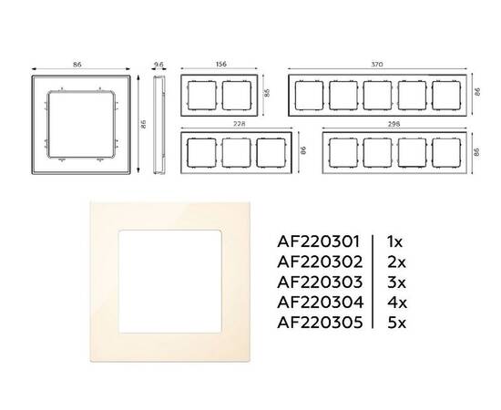 Рамка пятиместная Ambrella Volt Techno AF220305, изображение 4