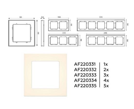 Рамка двухместная Ambrella Volt Techno AF220332, изображение 4