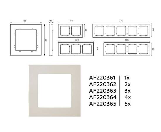 Рамка пятиместная Ambrella Volt Techno AF220365, изображение 4