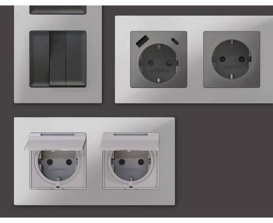 Рамка двухместная Ambrella Volt Techno AF220402, изображение 3