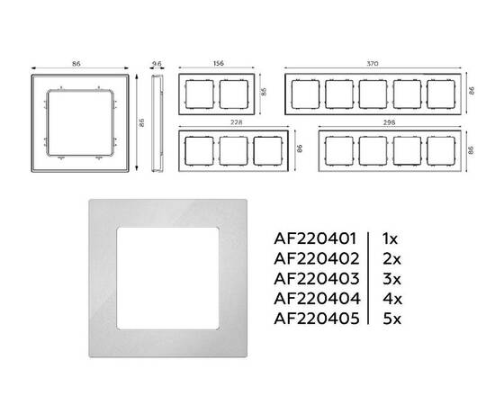 Рамка пятиместная Ambrella Volt Techno AF220405, изображение 4