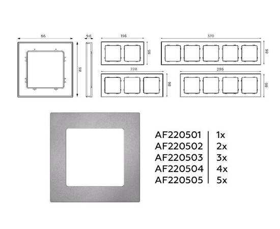 Рамка пятиместная Ambrella Volt Techno AF220505, изображение 4