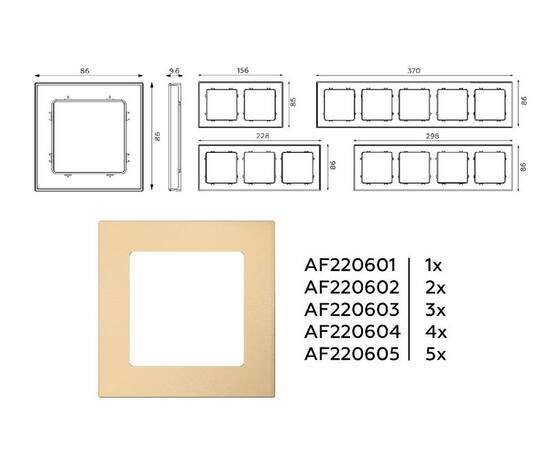 Рамка одноместная Ambrella Volt Techno AF220601, изображение 4