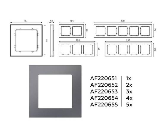 Рамка двухместная Ambrella Volt Techno AF220652, изображение 4