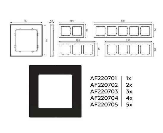 Рамка пятиместная Ambrella Volt Techno AF220705, изображение 4