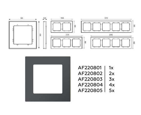 Рамка четырехместная Ambrella Volt Techno AF220804, изображение 4