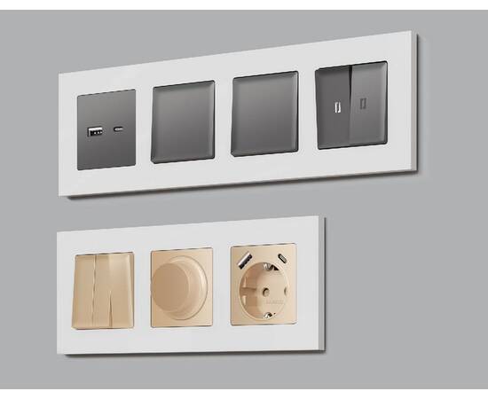 Рамка двухместная Ambrella Volt Qubi AF250102, изображение 3