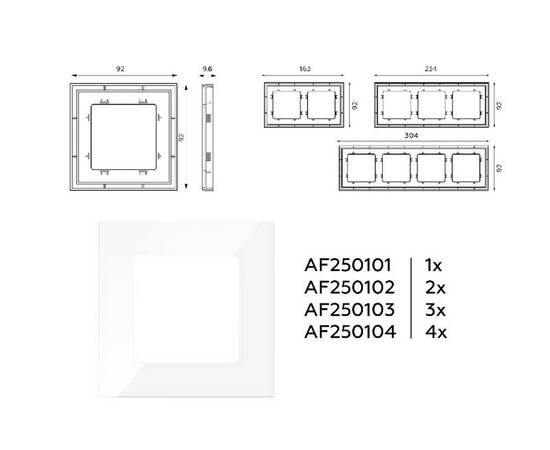 Рамка четырехместная Ambrella Volt Qubi AF250104, изображение 4