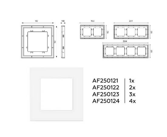 Рамка трехместная Ambrella Volt Qubi AF250123, изображение 4